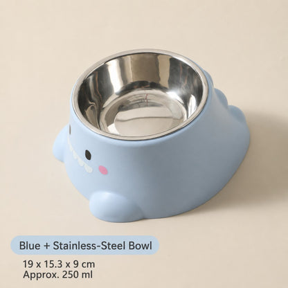 Stainless Steel Pet Bowl – Anti-Slip, Slanted, Neck-Friendly