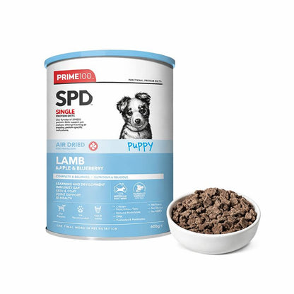 PRIME100 Lamb Air Dried Apple & Blueberry Puppy Dog Food 600g