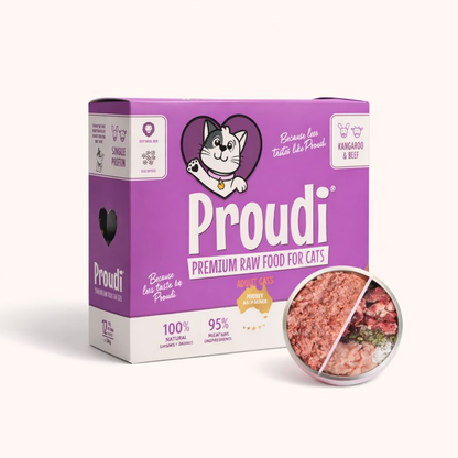 PROUDI Premium Frozen Kangaroo & Beef Raw Cat Food 1.08Kg