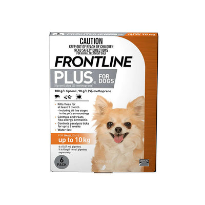 FRONTLINE Plus Orange Flea Topical Treatment for Small Dog (0-10kg) 6 pcks