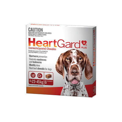 HEARTGARD Plus Brown Deworming Dog Chewables for Large Dogs (23-45kg) 6pcks