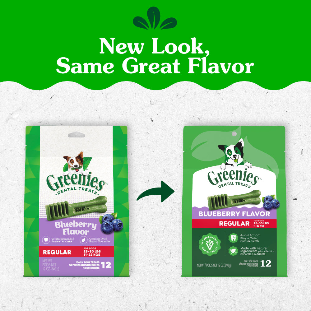 GREENIES Blueberry Regular Dog Dental Treats 340g