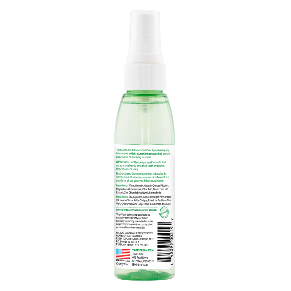 TROPICLEAN Fresh Breath Original Oral Care Spray For Dogs 118ml
