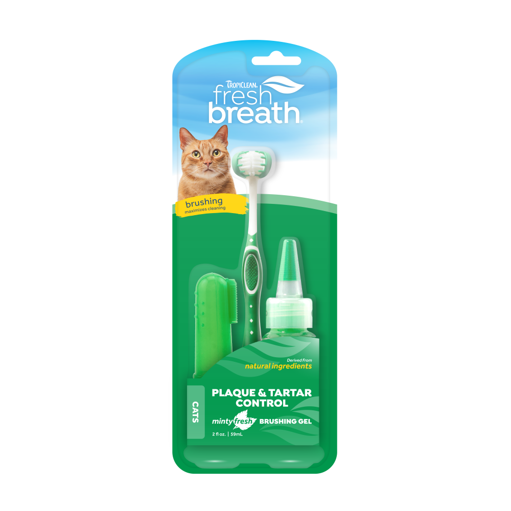 TROPICLEAN Fresh Breath Oral Care Kit for Cats