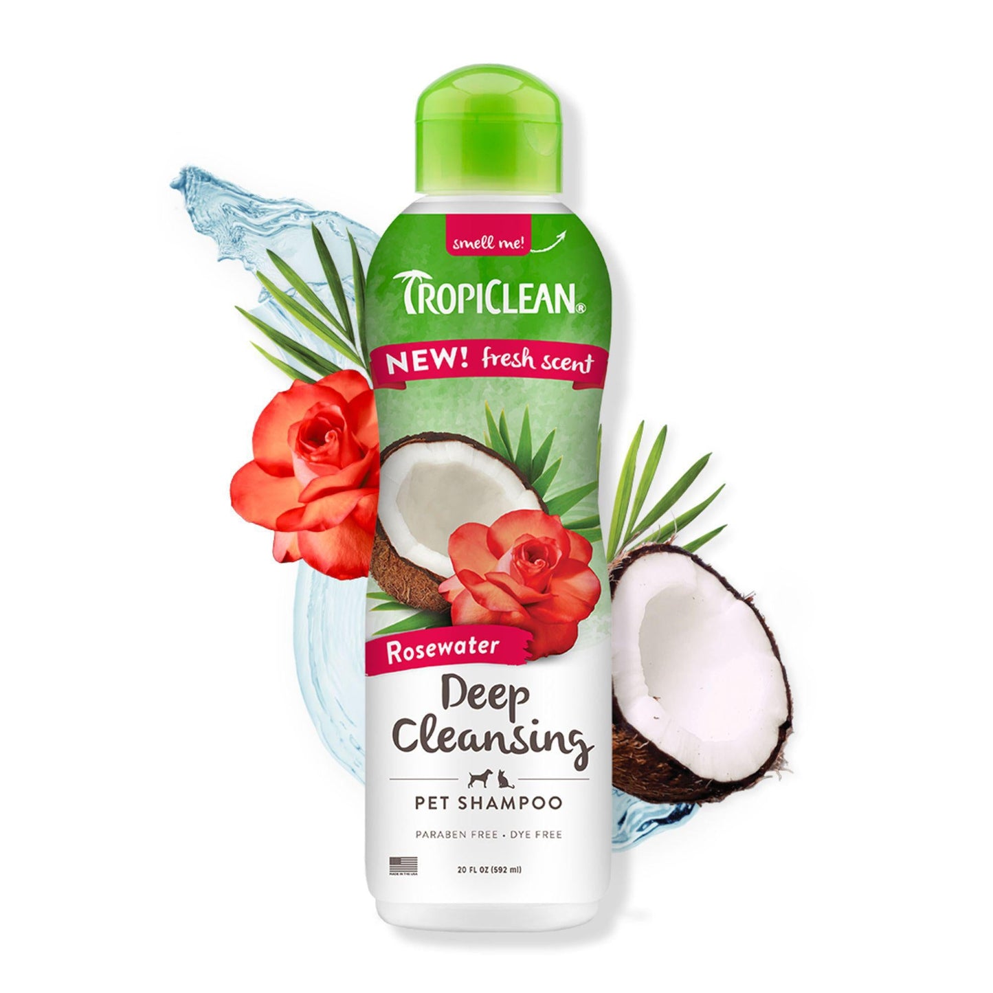 TROPICLEAN Rosewater Deep Cleansing Shampoo For Cats & Dogs 592ml
