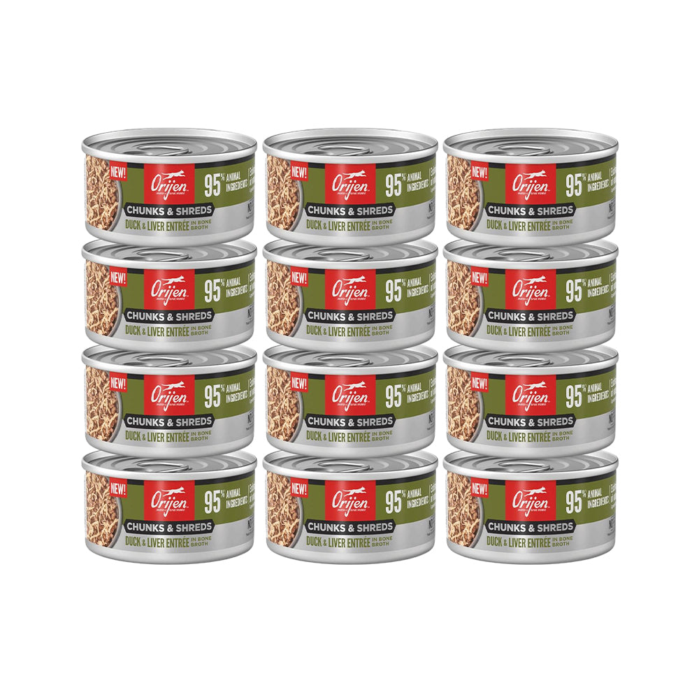 ORIJEN Chunks & Shreds - Duck & Liver Entrée Adult Wet Cat Food