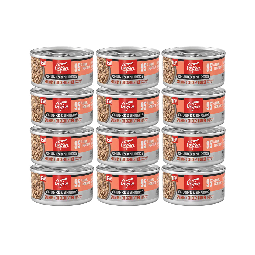 ORIJEN Chunks & Shreds - Salmon & Chicken Entrée Adult Wet Cat Food