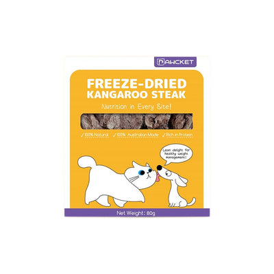 PAWCKET Freeze-Dried Raw Kangaroo Steak Pet Treats 80g