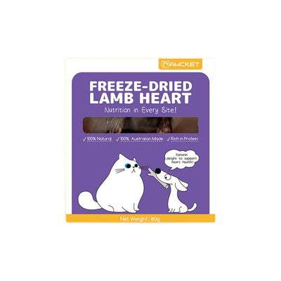 PAWCKET Freeze-Dried Raw Lamb Heart Pet Treats 80g
