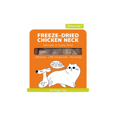 PAWCKET Freeze-Dried Raw Chicken Neck Pet Treats 80g