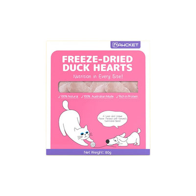 PAWCKET Freeze-Dried Raw Duck Heart Pet Treats 80g
