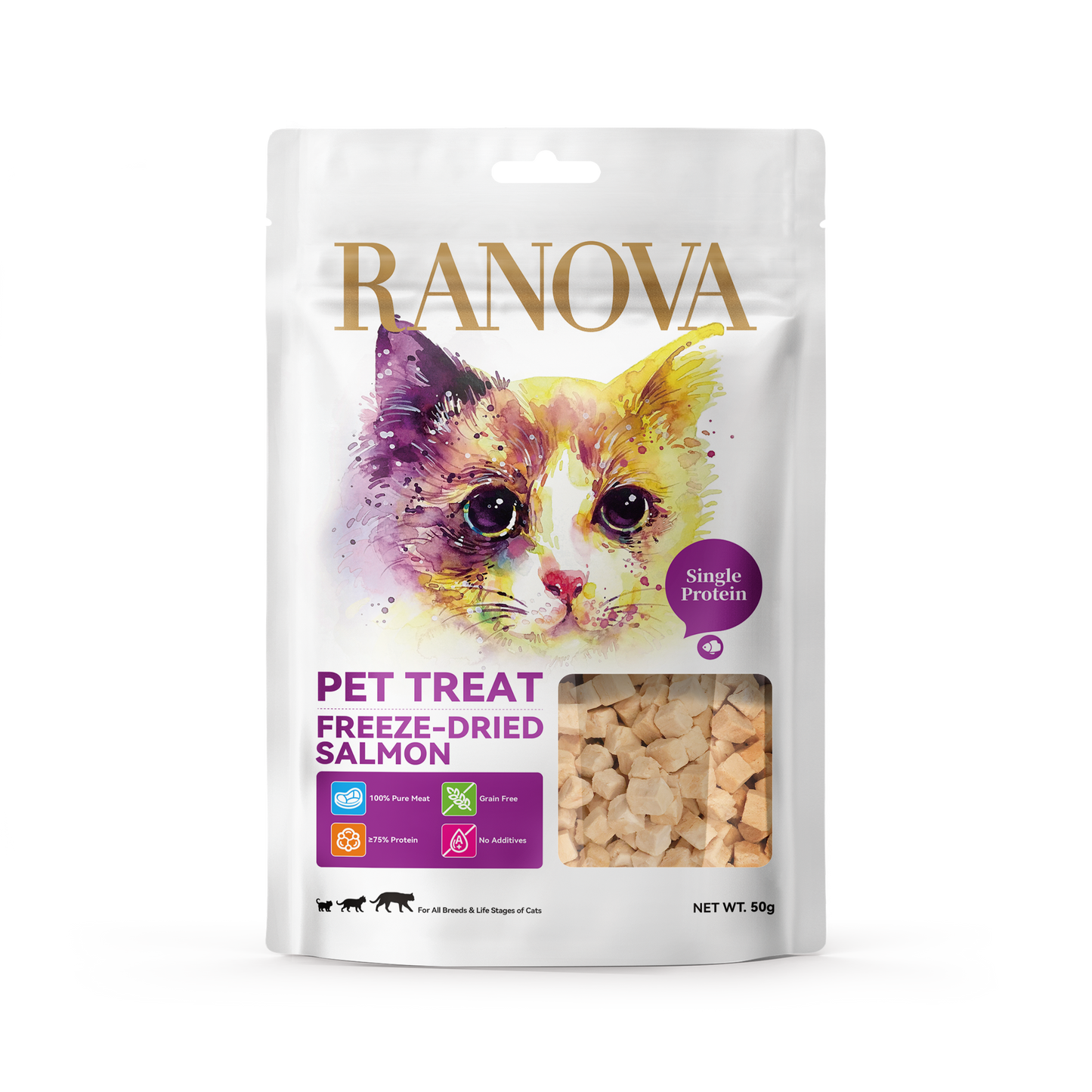 RANOVA Salmon Freeze Dried Cat Treats 50g