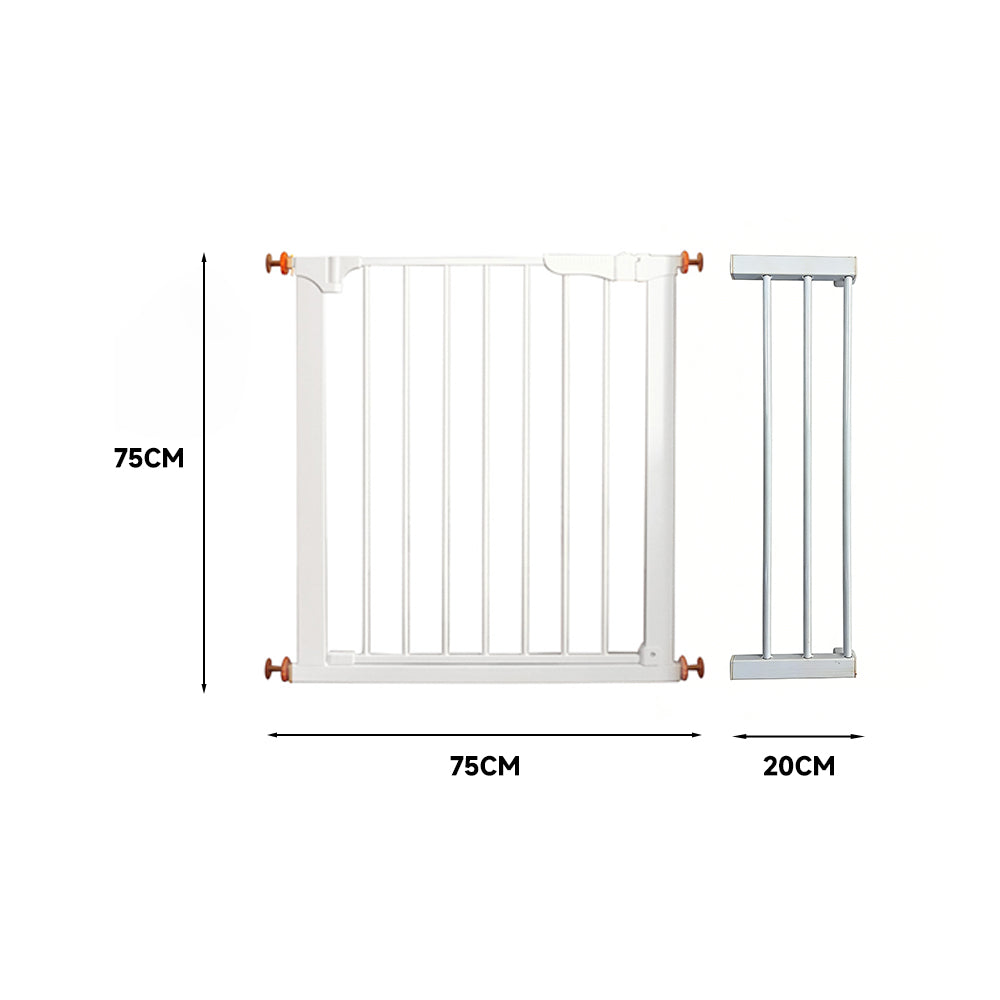 Pet Adjustable Metal Gate & Accessories 75 cm