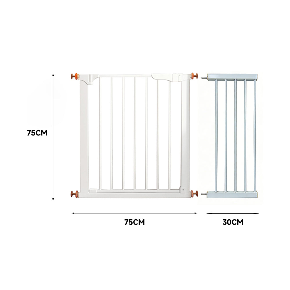 Pet Adjustable Metal Gate & Accessories 75 cm