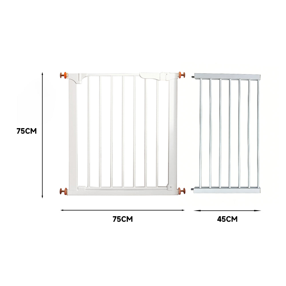 Pet Adjustable Metal Gate & Accessories 75 cm