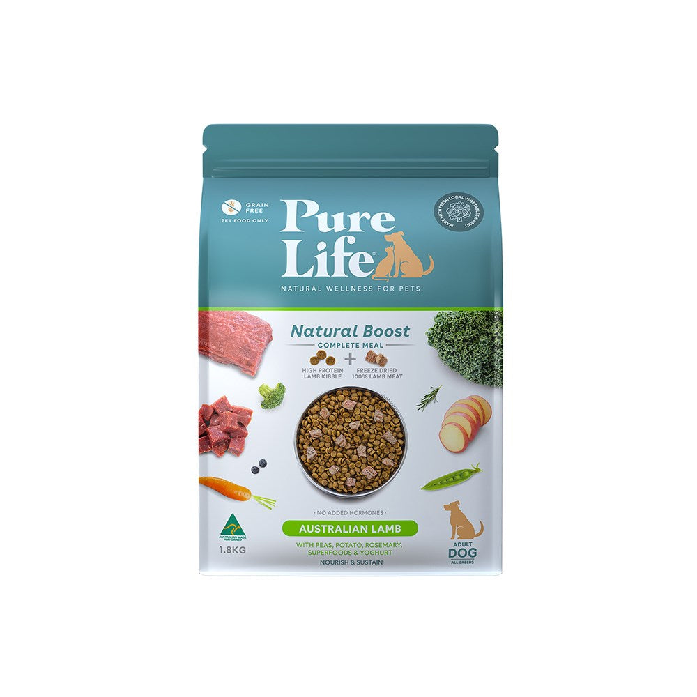 PURE LIFE Natural Boost Lamb Adult Dry Dog Food 8kg