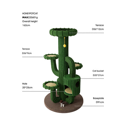 HONEYPOTCAT Cactus Cat Tree Tower - 167cm max220603g