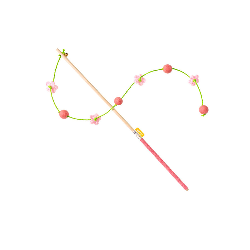 Interactive Cat Teaser Wand With Bell - Durable Long Rod Toy