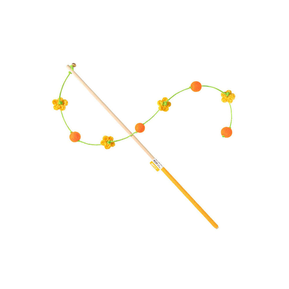 Interactive Cat Teaser Wand With Bell - Durable Long Rod Toy