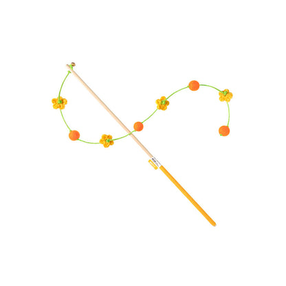 Interactive Cat Teaser Wand With Bell - Durable Long Rod Toy