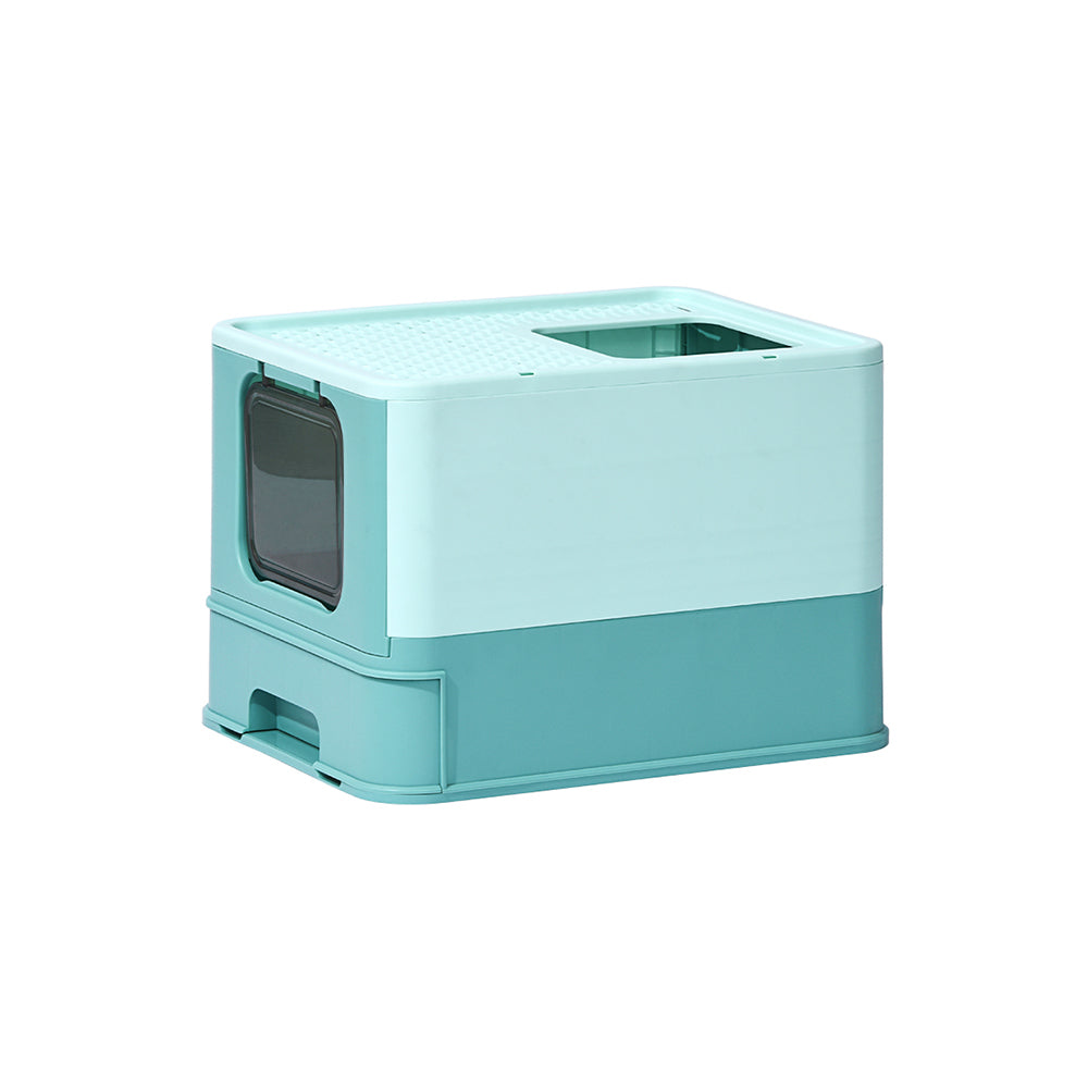 PAKEWAY Foldable Enclosed Cat Litter Box