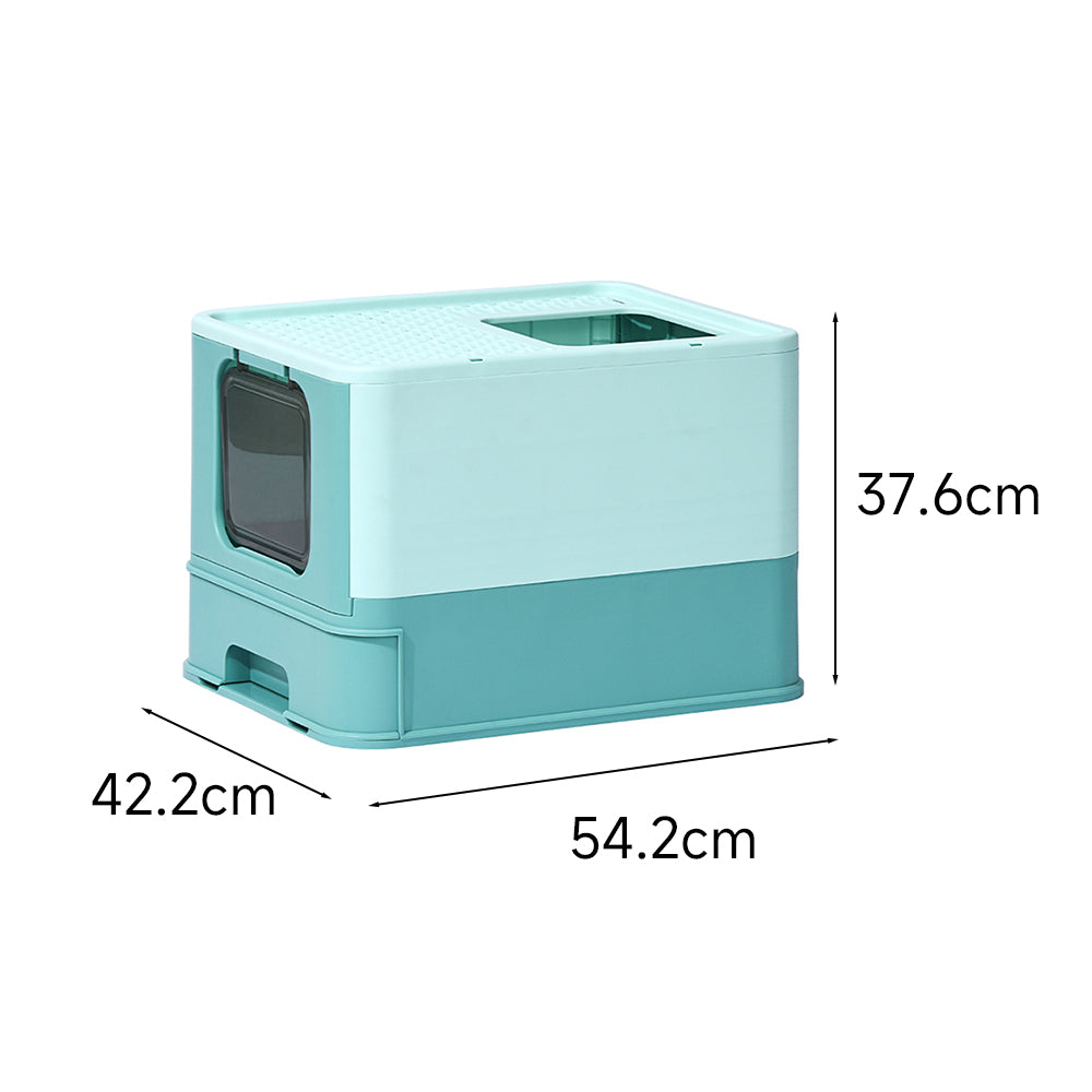 PAKEWAY Foldable Enclosed Cat Litter Box