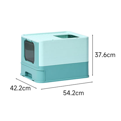 PAKEWAY Foldable Enclosed Cat Litter Box
