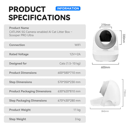 CATLINK Ultra PRO Smart Self-Cleaning Cat Litter Box