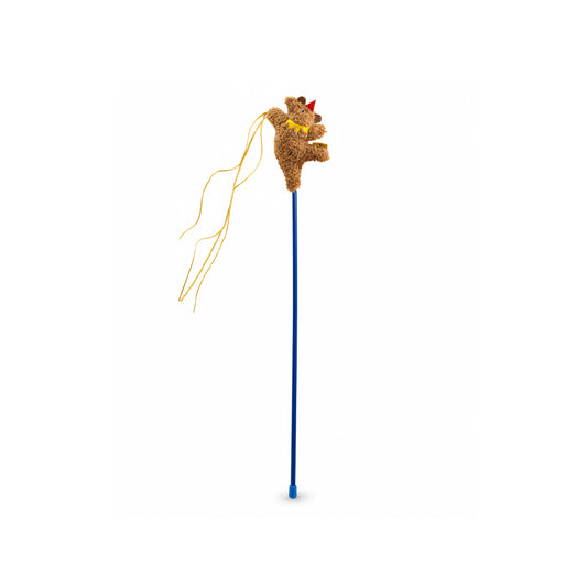 Circus Cat Teaser Wand - Interactive Feather Toy With Bell & Crinkle Sound