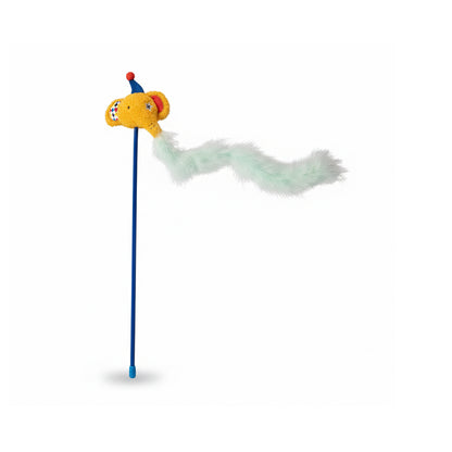 Circus Cat Teaser Wand - Interactive Feather Toy With Bell & Crinkle Sound