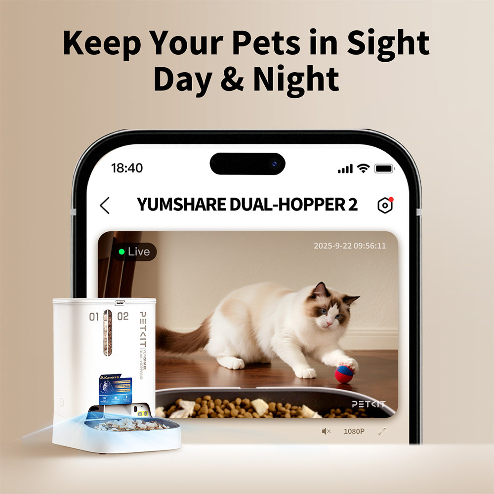 PETKIT YumShare Dual-Hopper 2 Smart Feeder With Camera