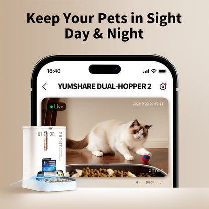 PETKIT YumShare Dual-Hopper 2 Smart Feeder With Camera
