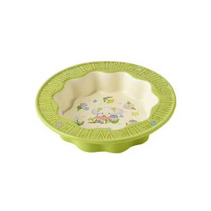 Green Rabbit Ceramic Pet Bowl