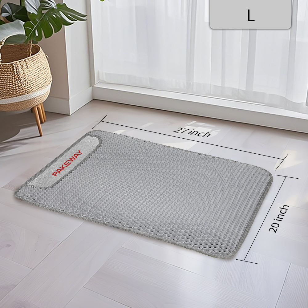 PAKEWAY Cat Litter Mat with Non-Slip Washable 69x51cm