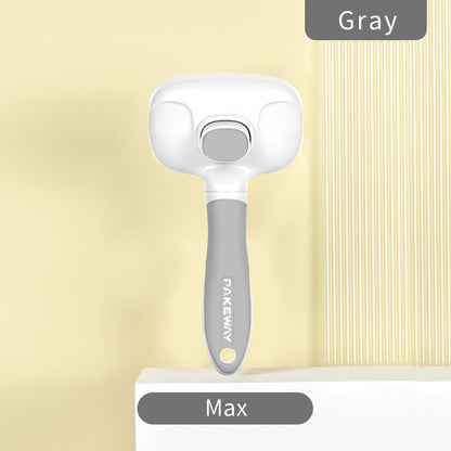 PAKEWAY T10 Self Cleaning Slicker Brush - Grey & White - Standard Version