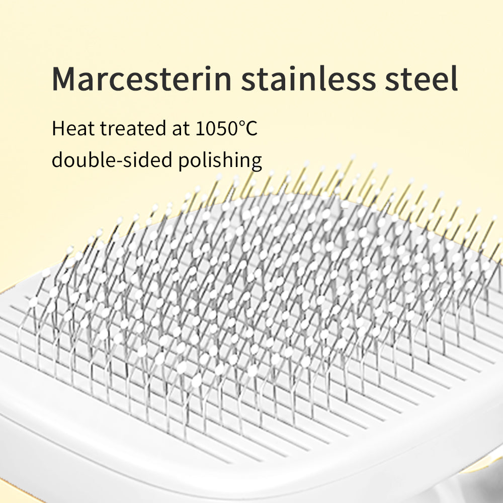 PAKEWAY T10 Self Cleaning Slicker Brush - Grey & White - Standard Version