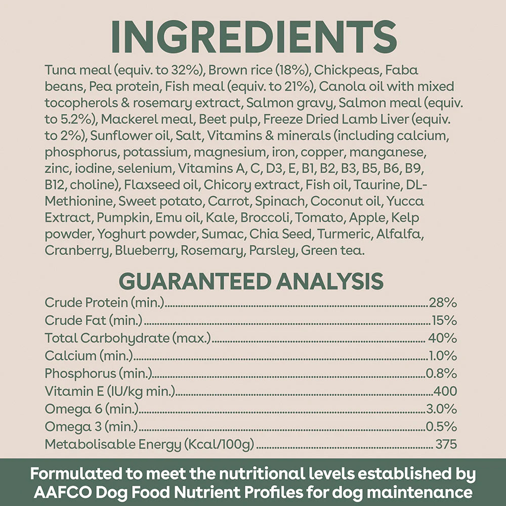 PURE LIFE Freeze-Dried Raw-Coated Tuna & Salmon Adult Dry Dog Food