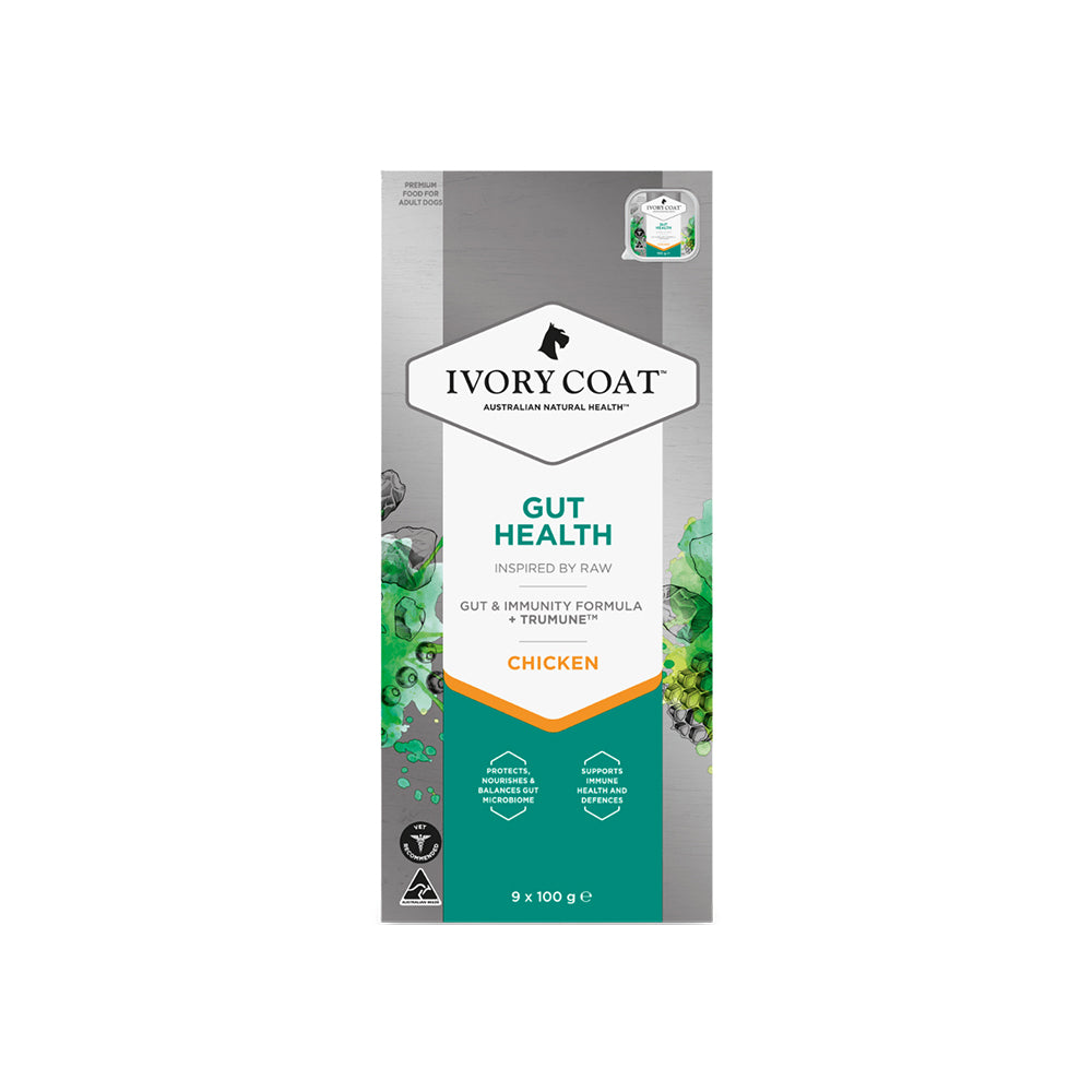 IVORY COAT Inspired By Raw Gut Health Wet Dog Food 100g x 9