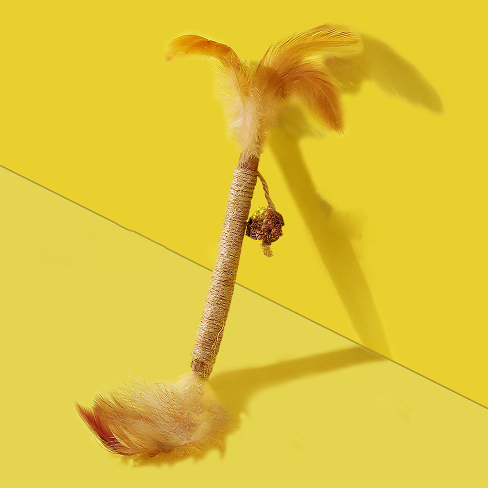 LureFoliage Purslane Cat Teaser Wand With Feathers