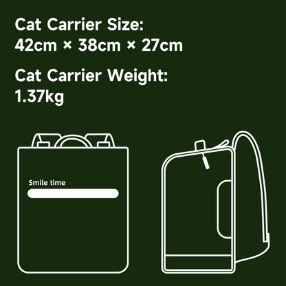 SMILE TIME Dove Grey Foldable Backpack Pet Carrier 38x27x42cm