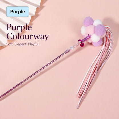 Fairy Wand Cat Teaser Toy – Interactive Tassel & Feather Wand for Cats