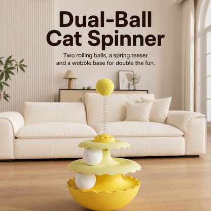Interactive Wobble Plush Ball – Self-Play Cat Toy