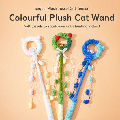 Fairy Magic Wand Cat Toy – Interactive Plush Wand with Bell & Tassel