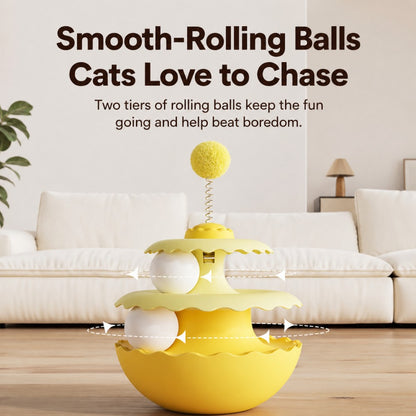 Interactive Wobble Plush Ball – Self-Play Cat Toy