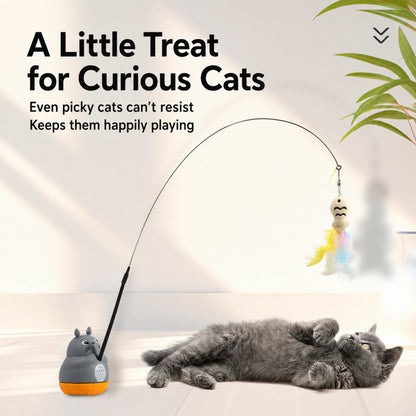 360° Rotating Cat Fishing Wand – Feather & Bell Interactive Toy