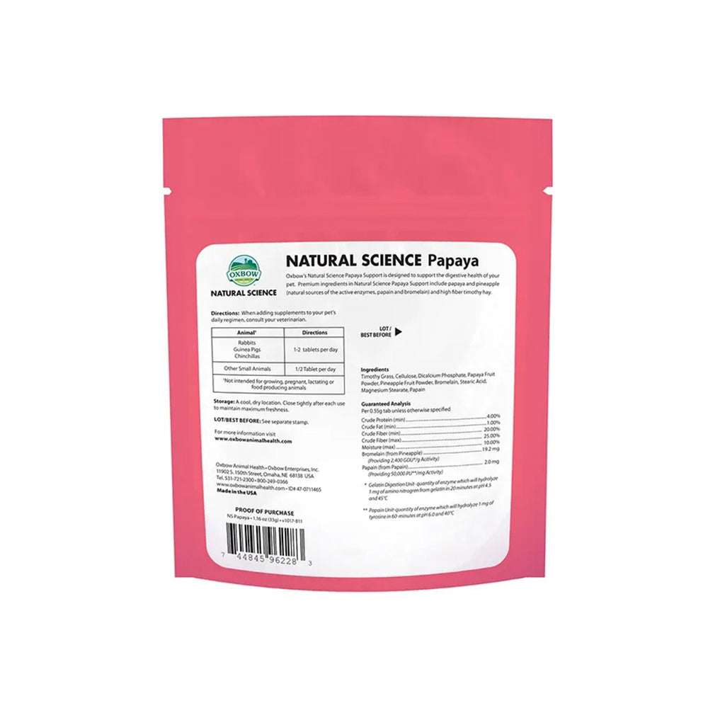 OXBOW Natural Science Papaya Support Small Pet Treat 33g
