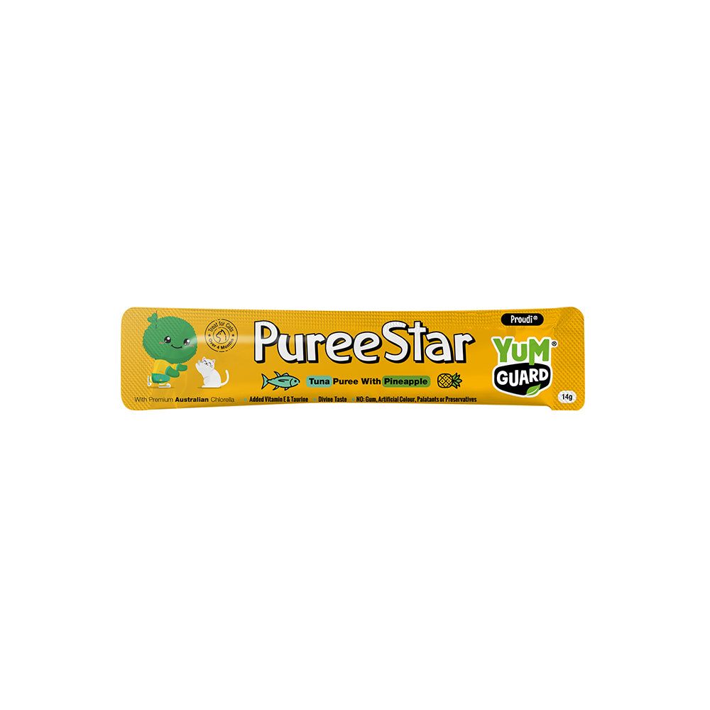 YUMGUARD Puree Star Tuna with Pineapple Cat Treats 6x14g