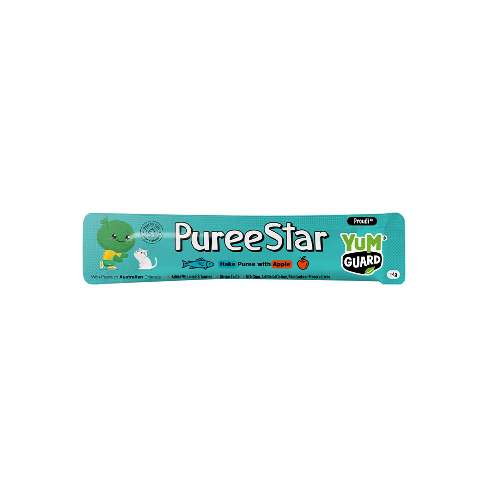 YUMGUARD Puree Star Hake with Apple Cat Treats 6x14g