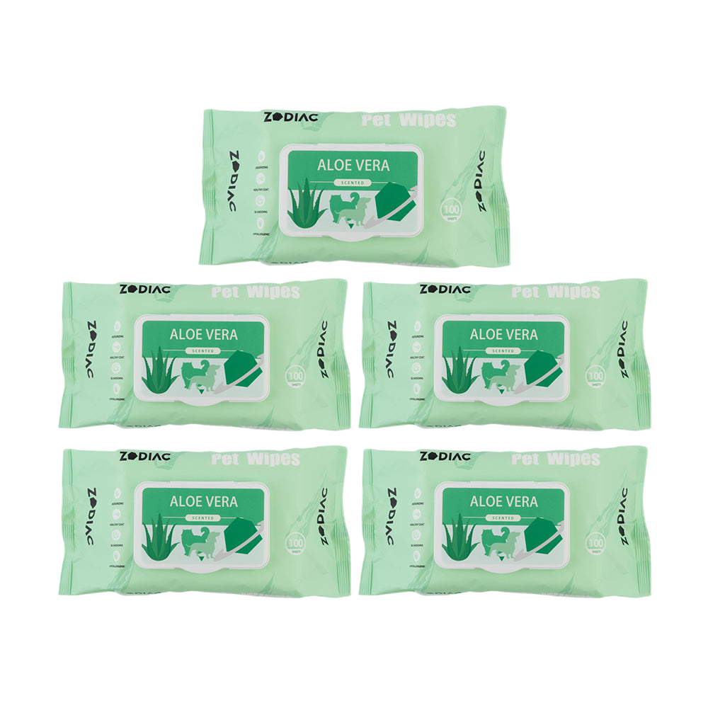 ZODIAC Aloe Vera Pet Grooming Wipes 100pcs