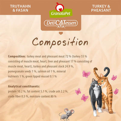 GRANATAPET Delicatessen Turkey & Pheasant Cat Wet Food